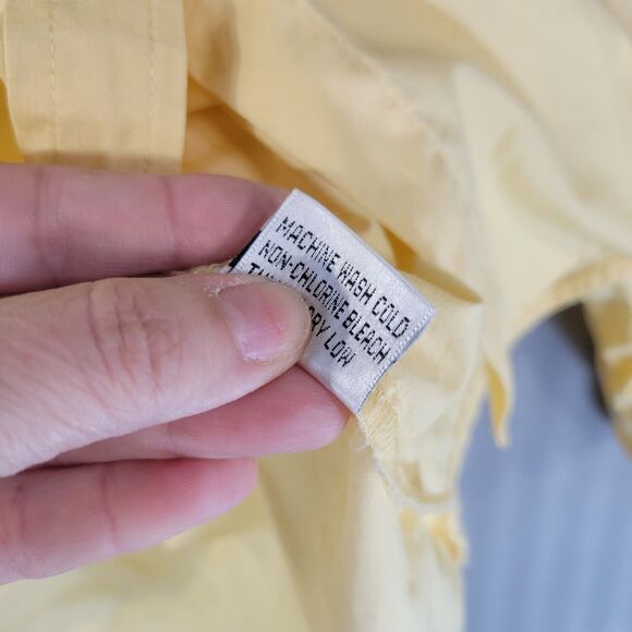 Vintage Talbots Womens Button Front top Size Xl Yellow Cotton Collared Career - Picture 5 of 7